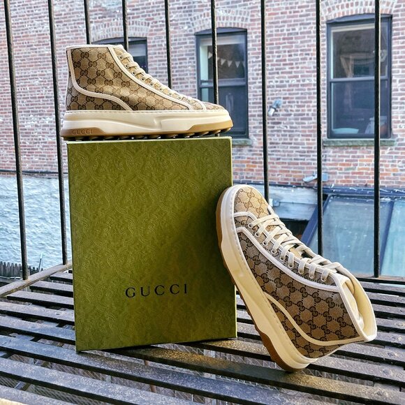 Brand New Unused Men's Gucci High Top Sneaker - Size 10 - Picture 1 of 3
